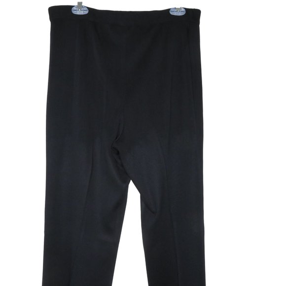 Exclusively Misook Black Knit Pants M High Waist Acrylic Pull On Flat Front - Picture 4 of 6